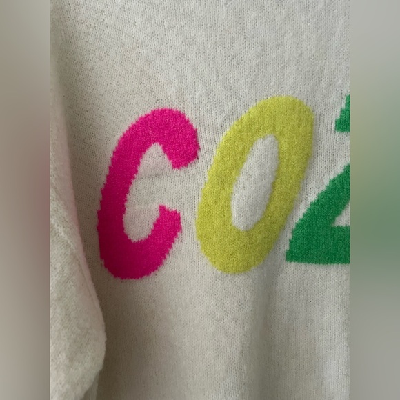 NWT A New Day Cream Crewneck Sweater 'Cozy' in colorful letters soft size M - Picture 5 of 6